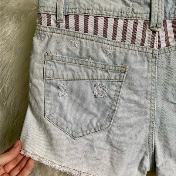 Stars and Stripes Denim Shorts - Picture 4 of 10